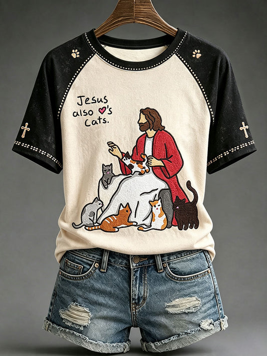 Women's Jesus Loves Cats Christian T-Shirts