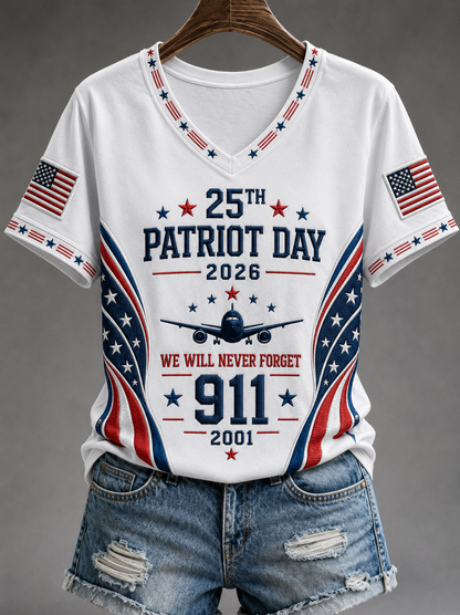 Women's 2026 PATRIOT DAY We Will Never Forget 9 11 September 11 Tee