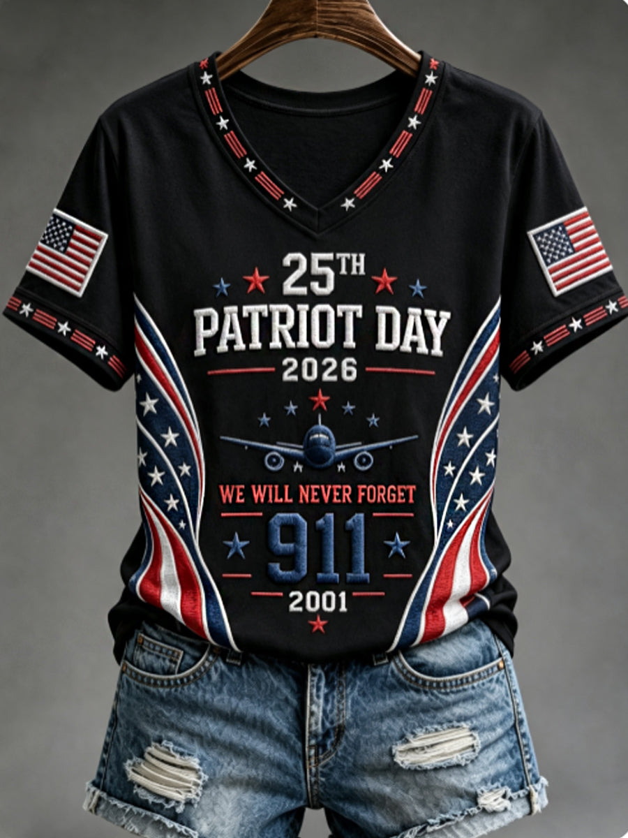 Women's 2026 PATRIOT DAY We Will Never Forget 9 11 September 11 Tee
