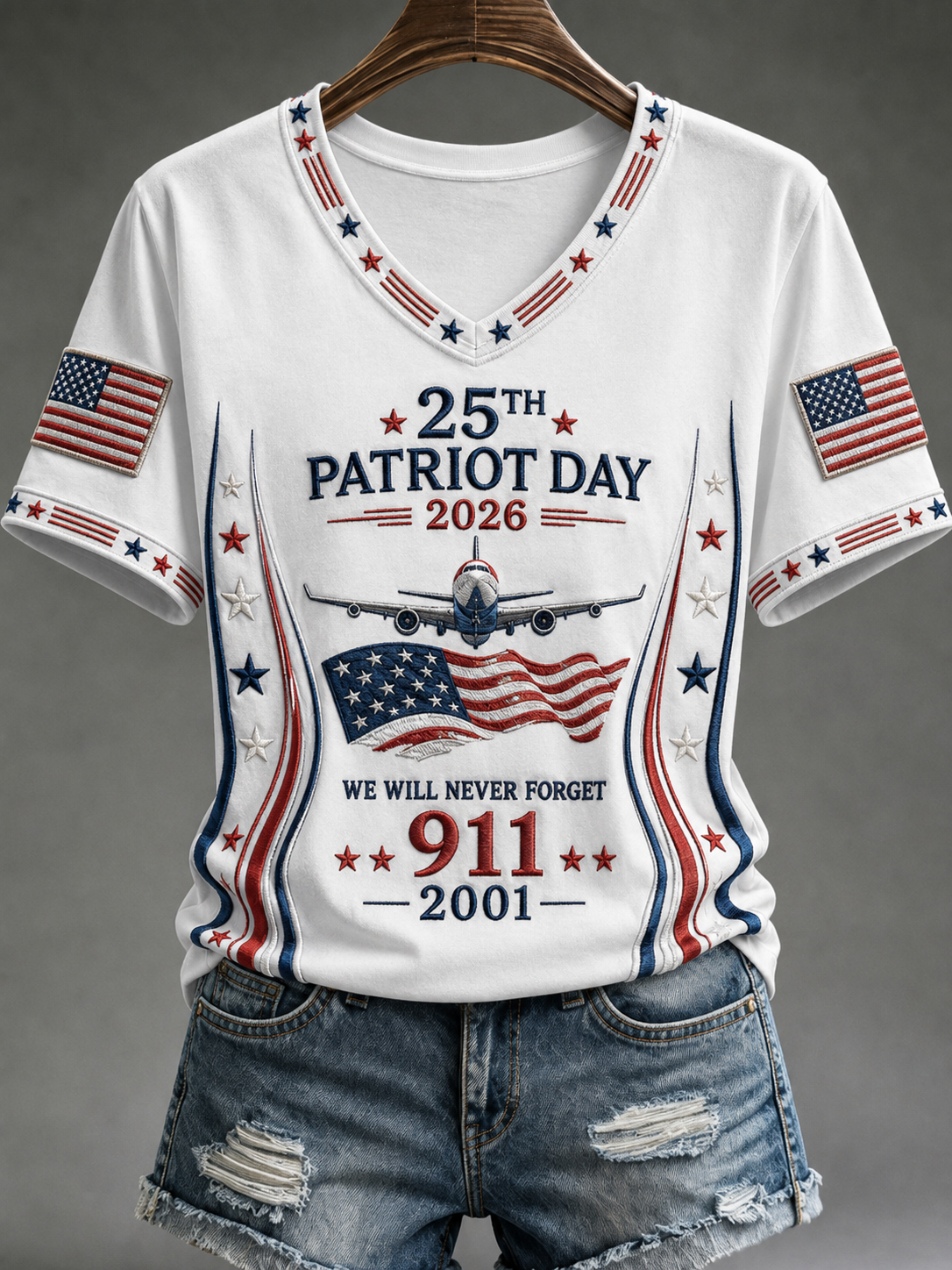 Women's 2026 PATRIOT DAY We Will Never Forget 9 11 September 11 Tee