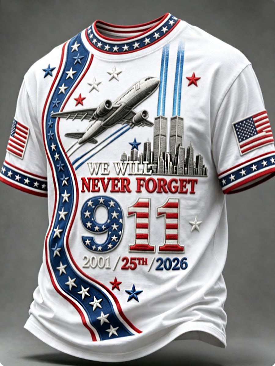 Men's We Will Never Forget 9 11 September 11 T-shirt