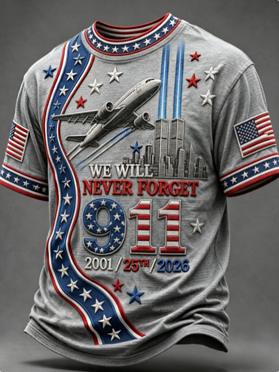 Men's We Will Never Forget 9 11 September 11 T-shirt
