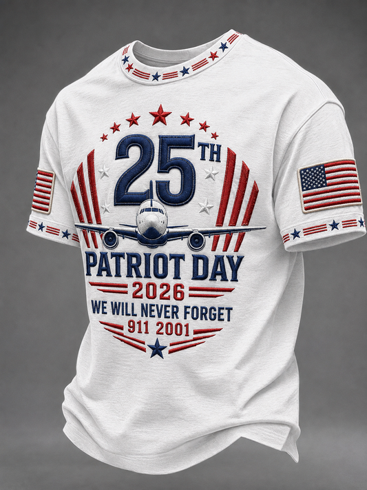 Men's 2026 PATRIOT DAY We Will Never Forget 9 11 September 11 Tee