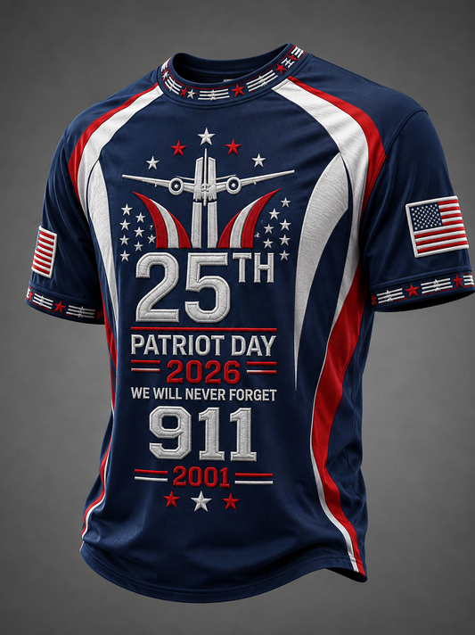 Men's 2026 PATRIOT DAY We Will Never Forget 9 11 September 11 Tee
