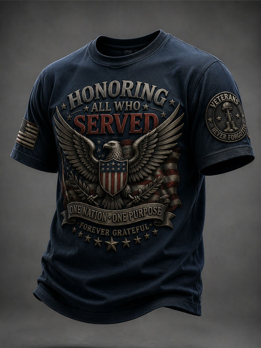 Men’s Veterans Day Casual Printed T-Shirt