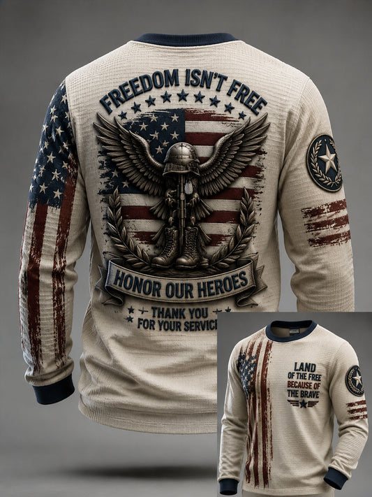 Men’s Veterans Day Casual Printed Long-Sleeve T-Shirt