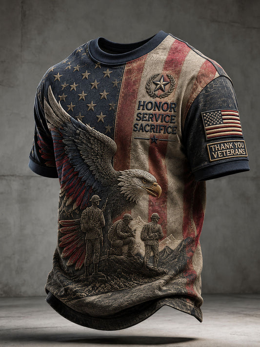 Men’s Veterans Day Casual Printed T-Shirt