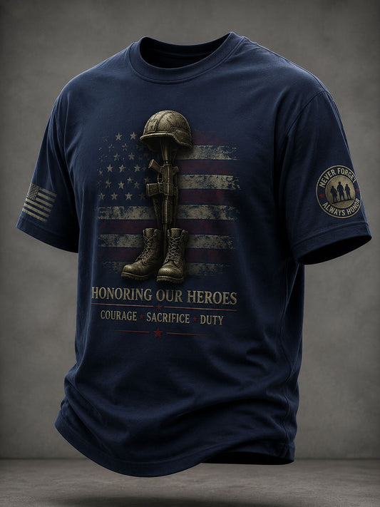 Men’s Veterans Day Casual Printed T-Shirt