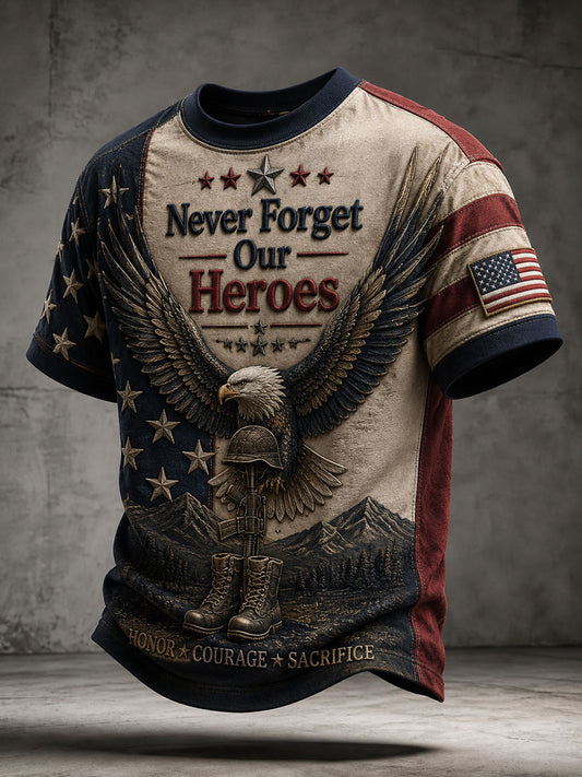 Men’s Veterans Day Casual Printed T-Shirt
