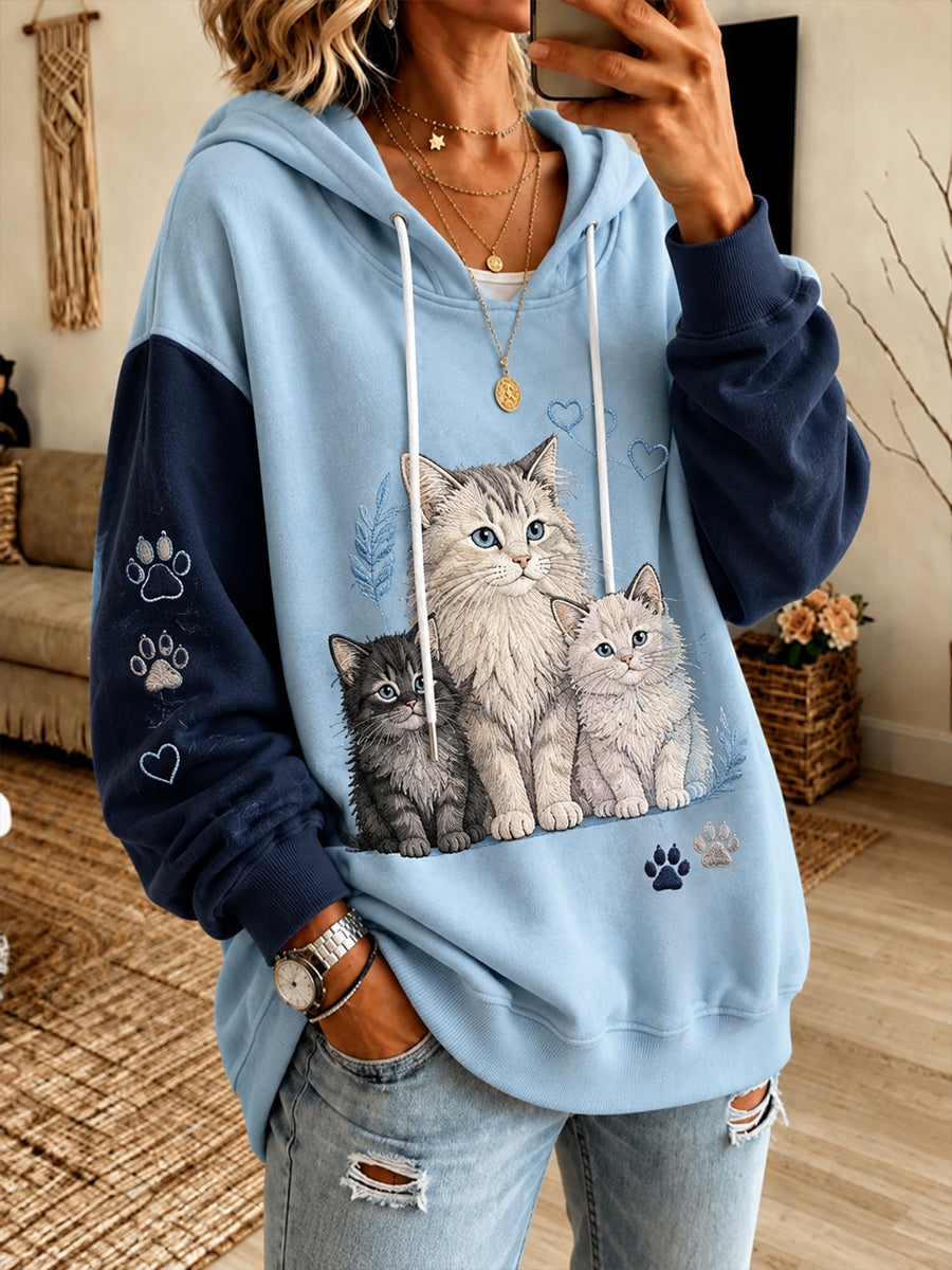 Women's Animal-Print Drop-Shoulder Hoodie