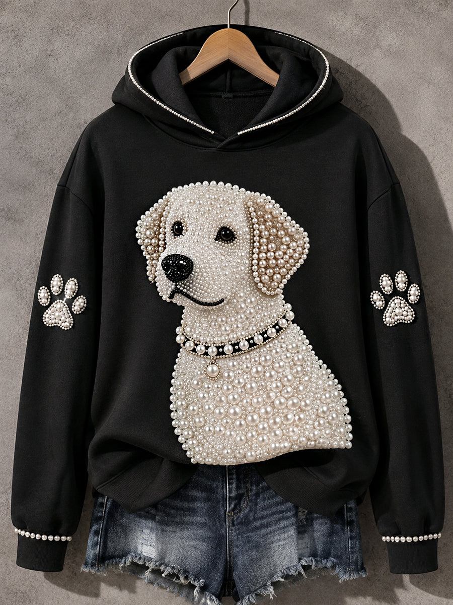Women's Cute Dog Print Dog Lovers Casual Hoodie