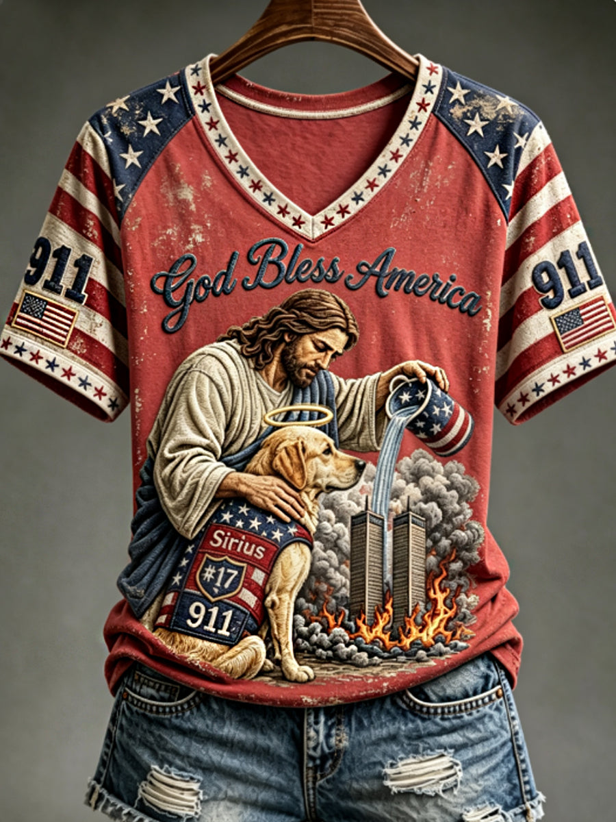 Women's God Bless America 911 T-shirt