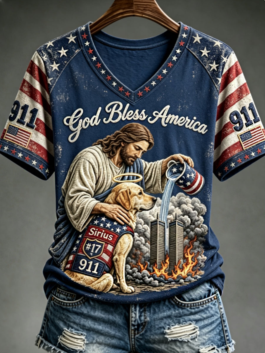 Women's God Bless America 911 T-shirt