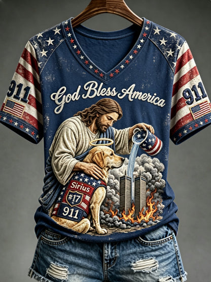 Women's God Bless America 911 T-shirt