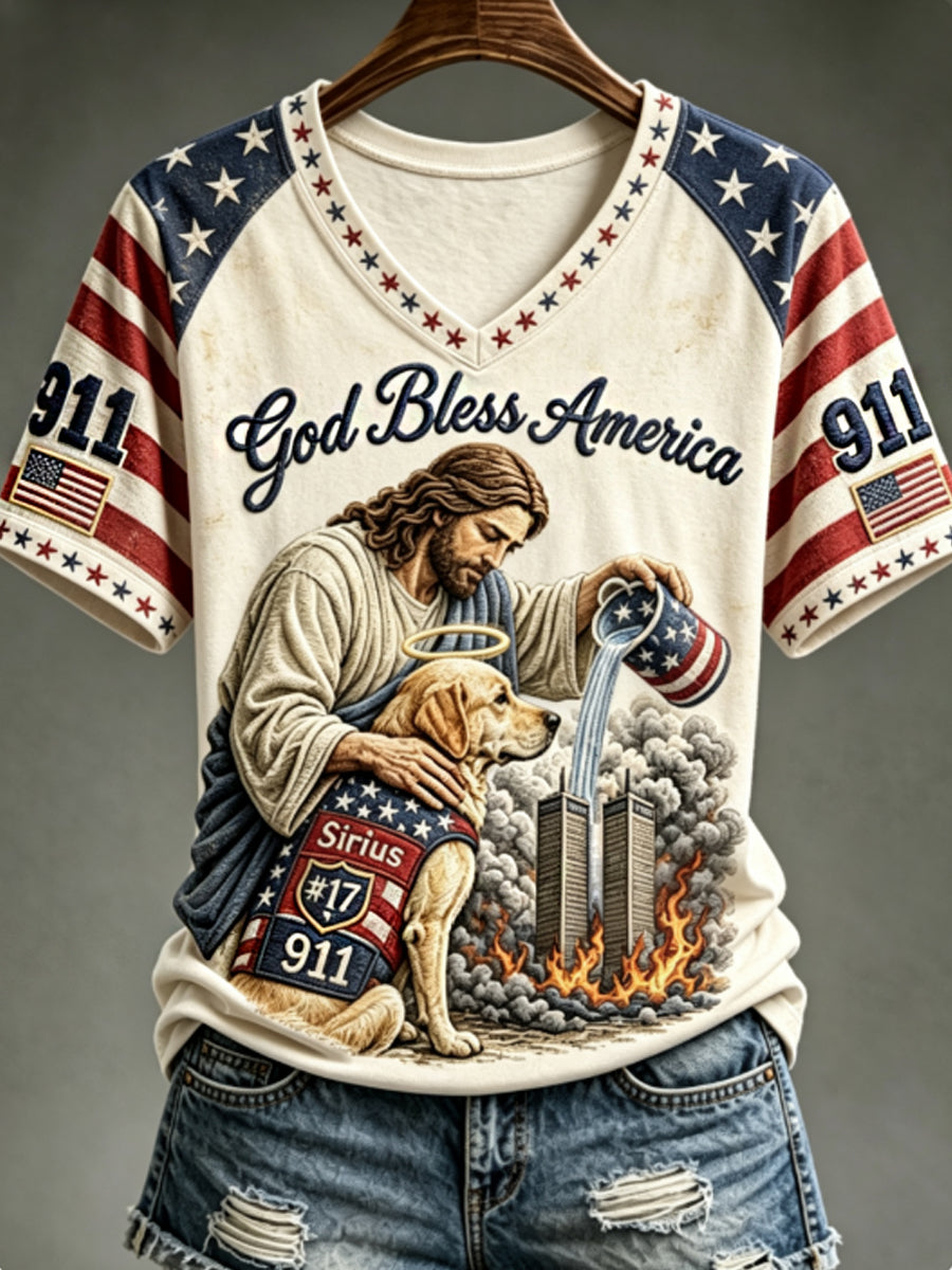 Women's God Bless America 911 T-shirt