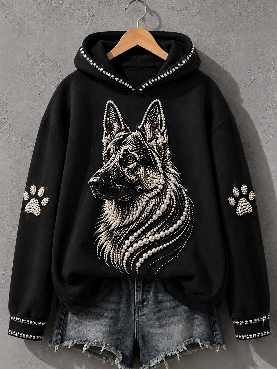 Women's German Shepherd Print Dog Lovers Casual Hoodie