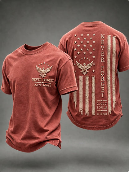 Men's NEVER FORGET 2,977 SOULS 2,977 SOULS 09.11.2001 t-shirt