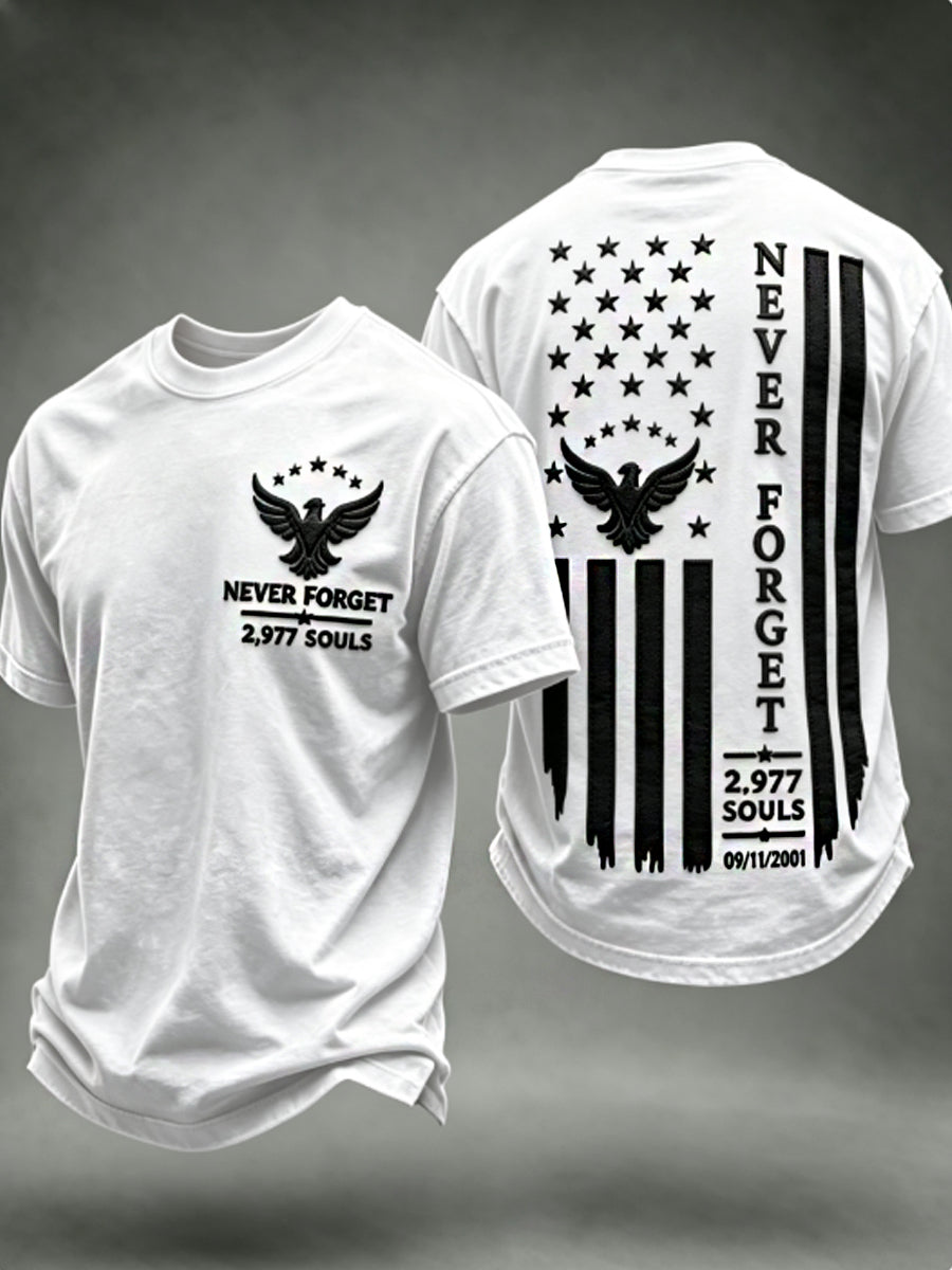 Men's NEVER FORGET 2,977 SOULS 2,977 SOULS 09.11.2001 t-shirt
