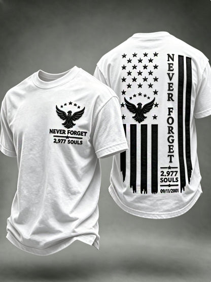 Men's NEVER FORGET 2,977 SOULS 2,977 SOULS 09.11.2001 t-shirt