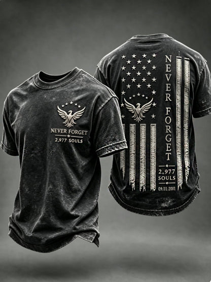 Men's NEVER FORGET 2,977 SOULS 2,977 SOULS 09.11.2001 t-shirt