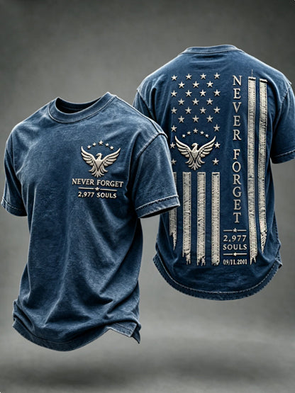 Men's NEVER FORGET 2,977 SOULS 2,977 SOULS 09.11.2001 t-shirt
