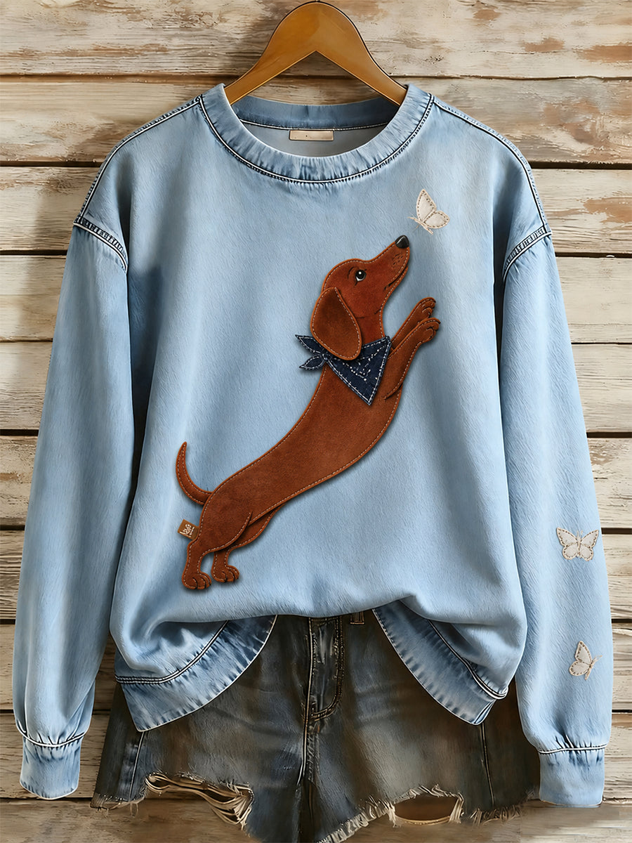 Retro Animal Print Casual Sweatshirt