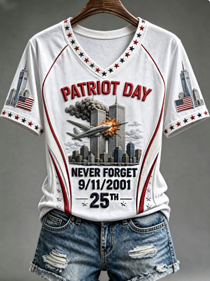 Women's PATRIOT DAY NEVER FORGET 9/11/2001  25THT-shirt