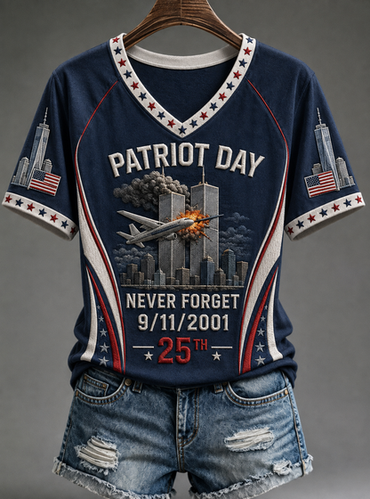 Women's PATRIOT DAY NEVER FORGET 9/11/2001  25THT-shirt