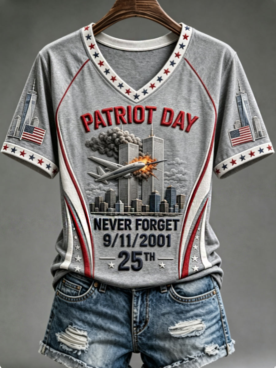 Women's PATRIOT DAY NEVER FORGET 9/11/2001  25THT-shirt