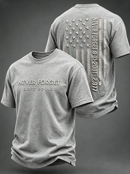 Men's NEVER FORGET 2,977 SOULS 2,977 SOULS 09.11.2001 short sleeves t-shirt