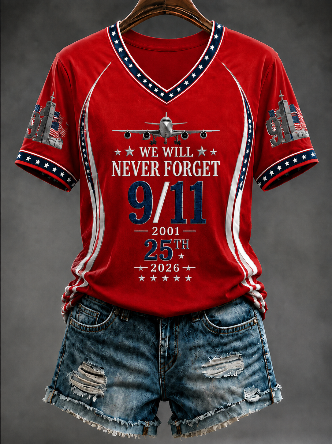 Women's WE WILL  NEVER FORGET 9/11 -2001 25TH 2026 T-shirt