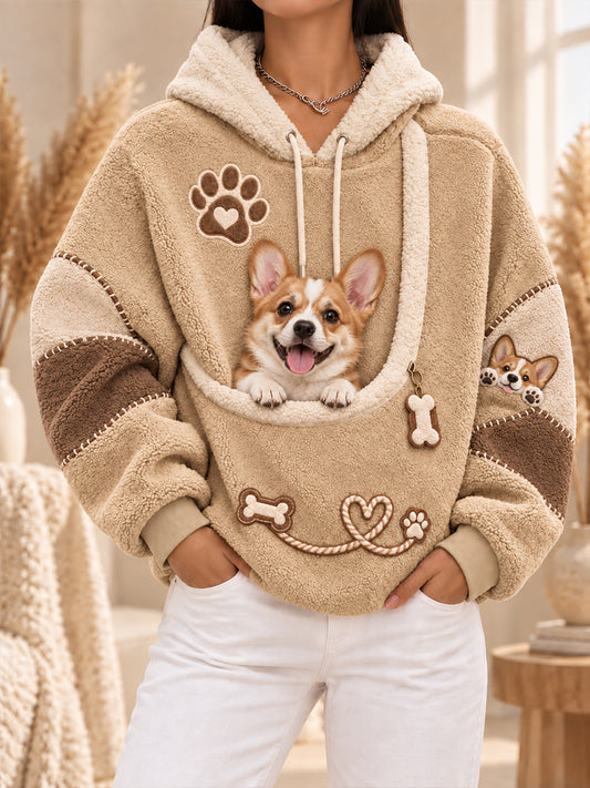 Women Fun Animals Hoodie with Pocket for Dogs Cats Dogs Hoodie
