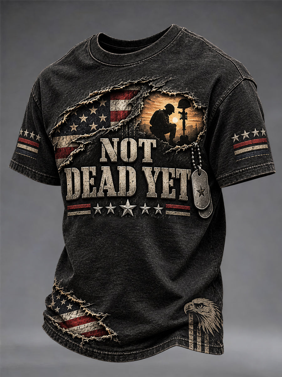 Men's Vintage-Style Veteran Graphic Short Sleeve T-shirt