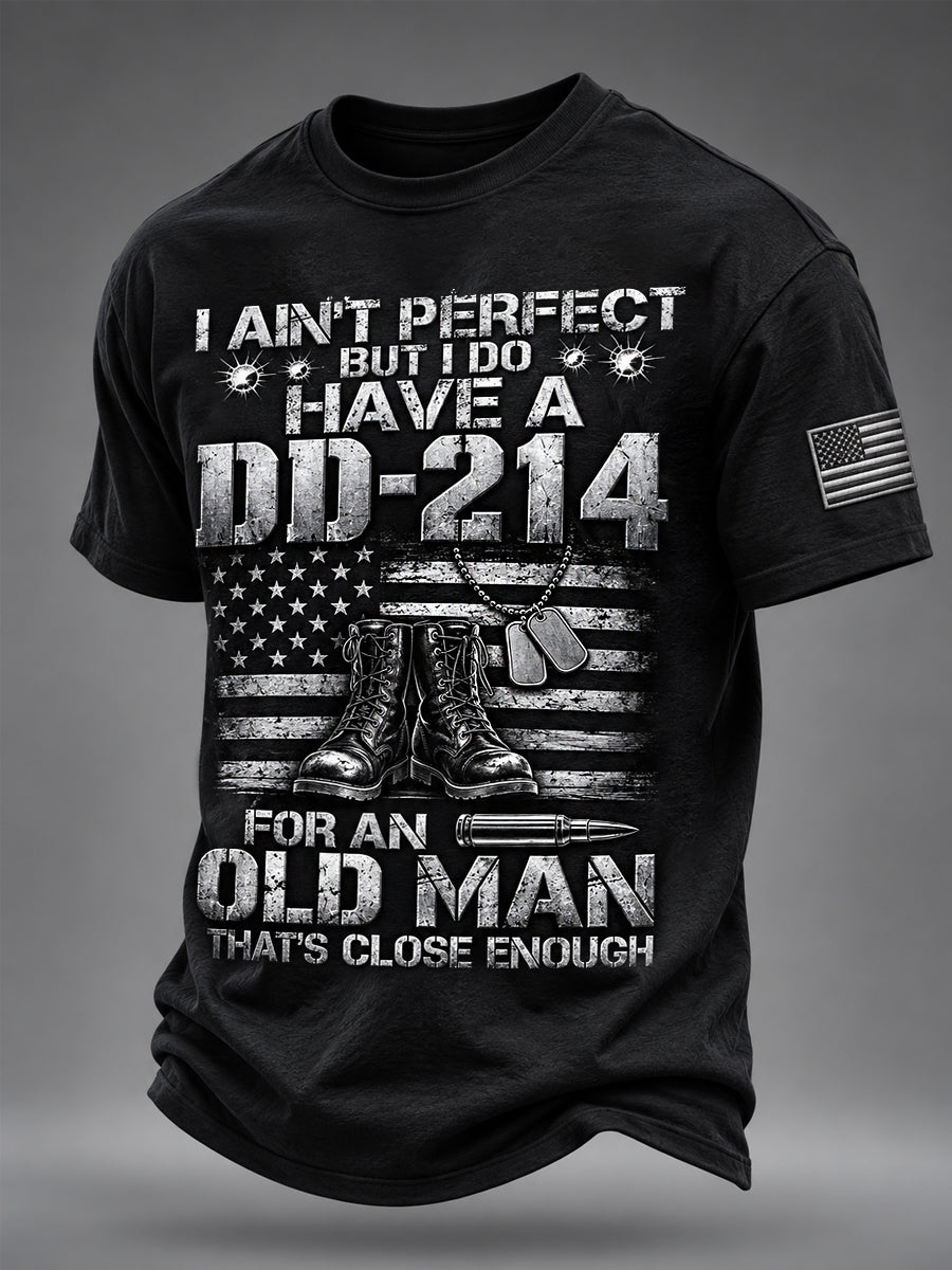 Men's DD-214 It's A Veteran Thing You Wouldn't Understand US Flag Print Veterans Day Casual Tee