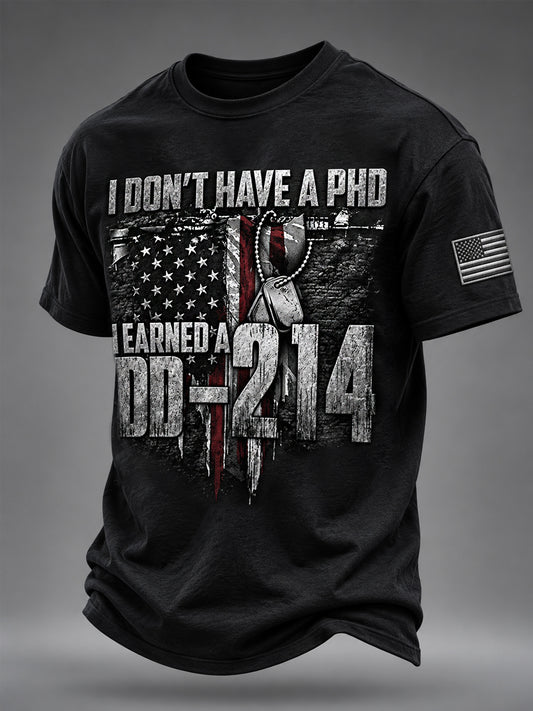 Men's DD-214 It's A Veteran Thing You Wouldn't Understand US Flag Print Veterans Day Casual Tee