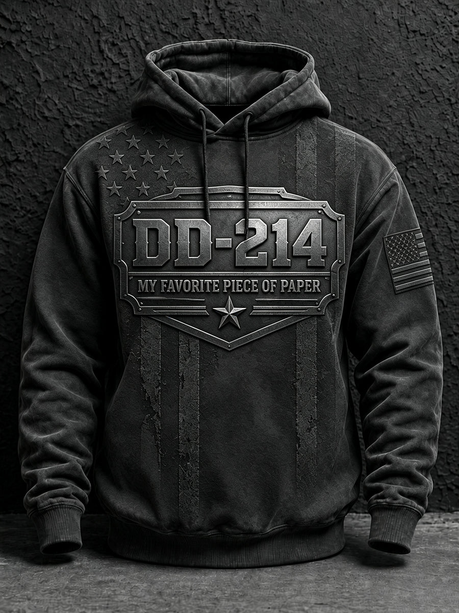 Men's DD-214 US Veterans Print Hoodie