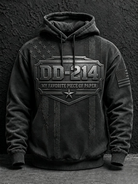 Men's DD-214 US Veterans Print Hoodie