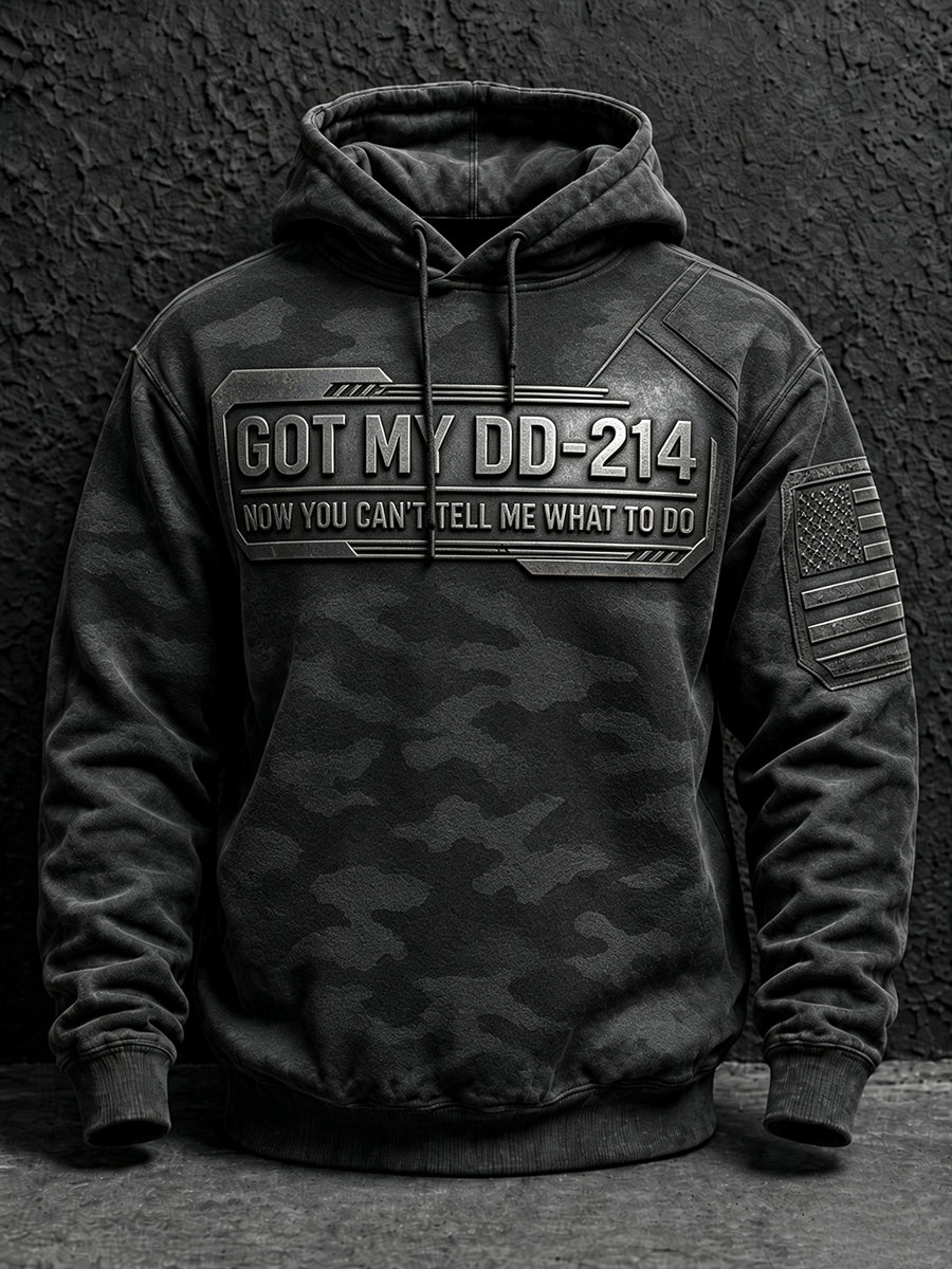 Men's DD-214 US Veterans Print Hoodie