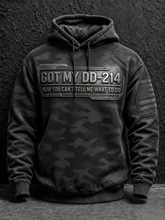 Men's DD-214 US Veterans Print Hoodie