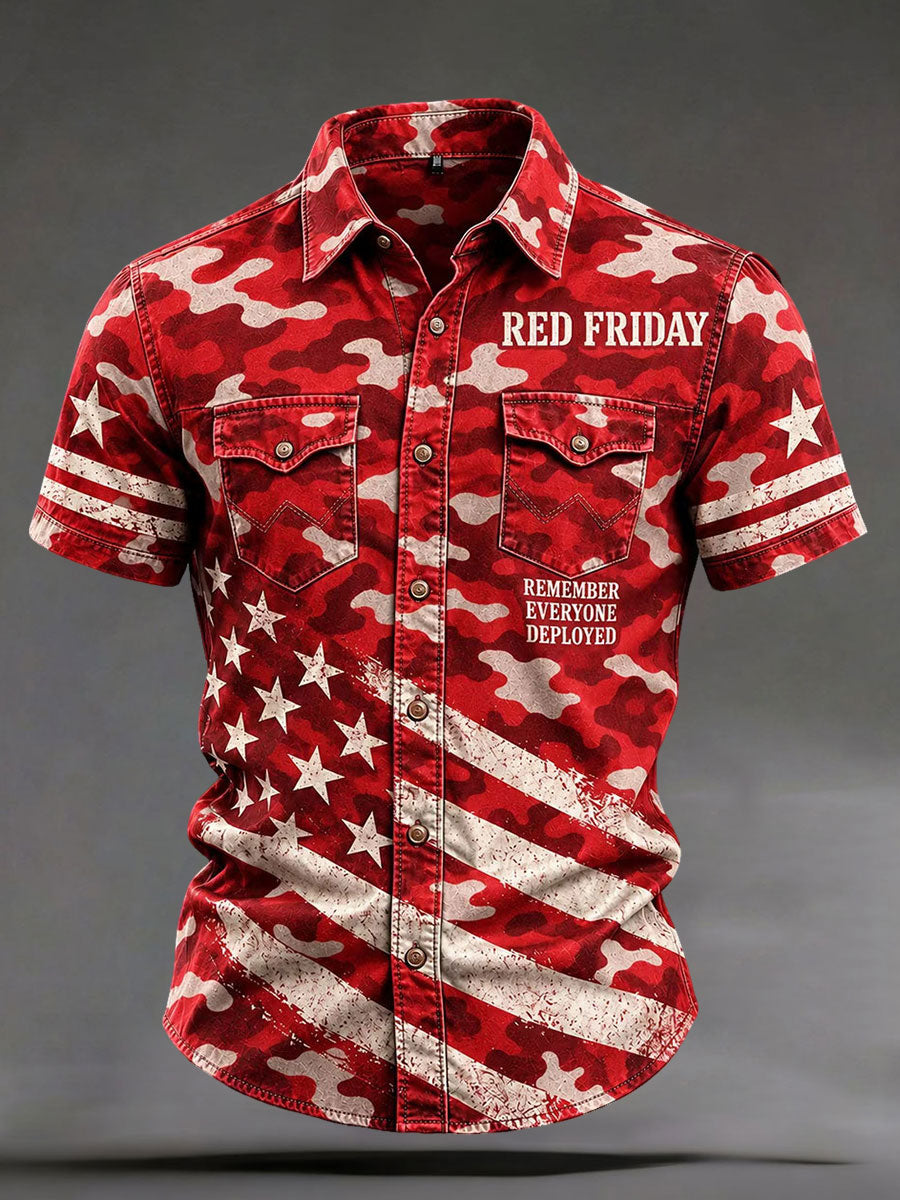 Men's Red Friday Printed Casual Shirt