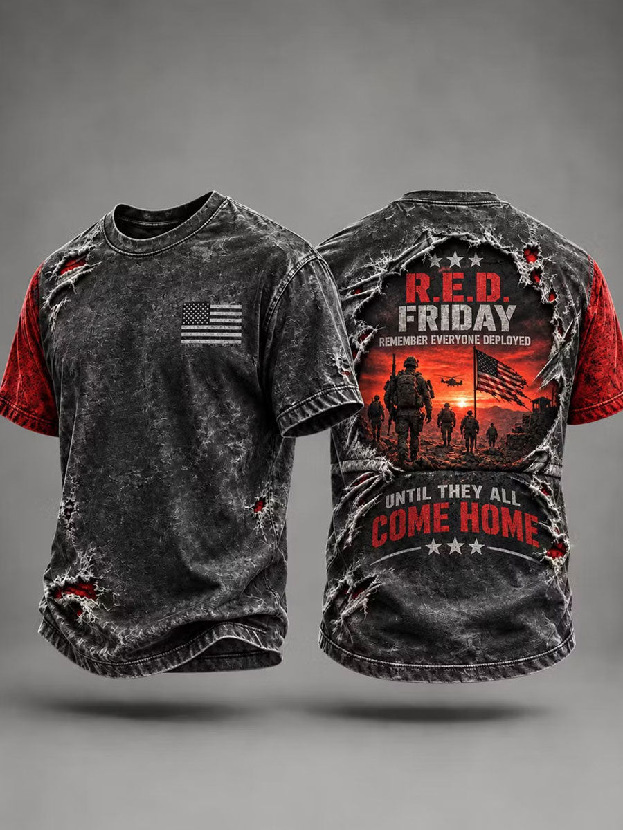 Men's Red Friday Printed Casual T-Shirt