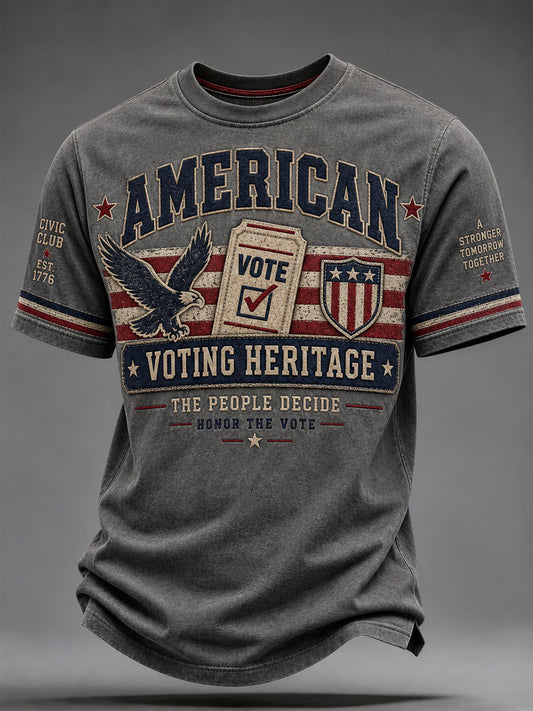 Men's Mid-Term Election Stamp Casual Short-Sleeve T-Shirt