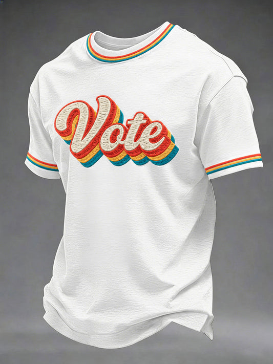 Men's VOTE Print Casual T-Shirt