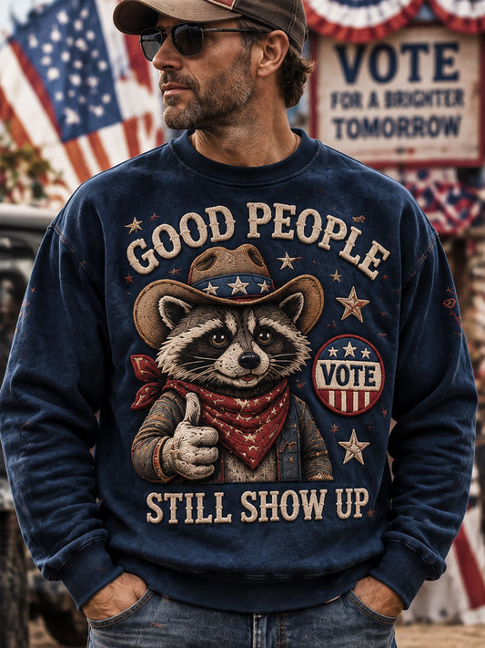 Patriotic Animal Vote Graphic Hooded Sweatshirt