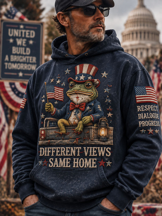 Patriotic Animal Vote Graphic Hooded Sweatshirt