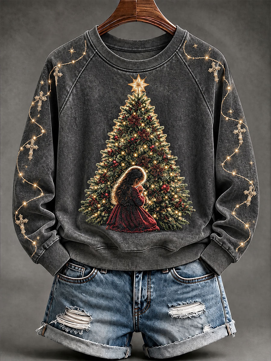 Women's Christmas Faith Raglan Sleeve Sweatshirt