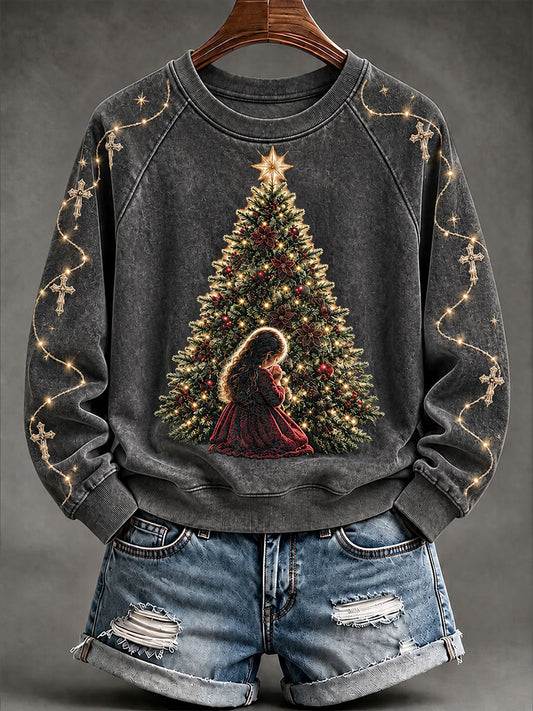 Women's Christmas Faith Raglan Sleeve Sweatshirt