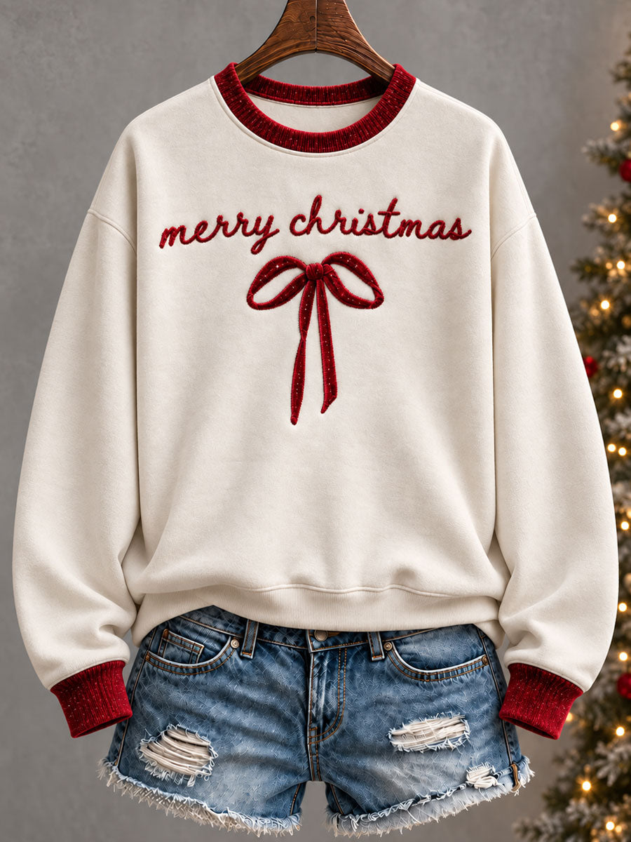 Women's Merry Christmas Tree Art Printed Sweatshirt