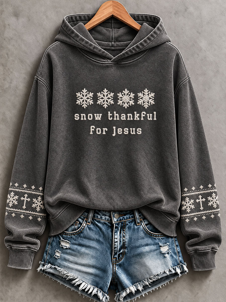 Women's Snow Thankful For Jesus Regular Sweatshirt
