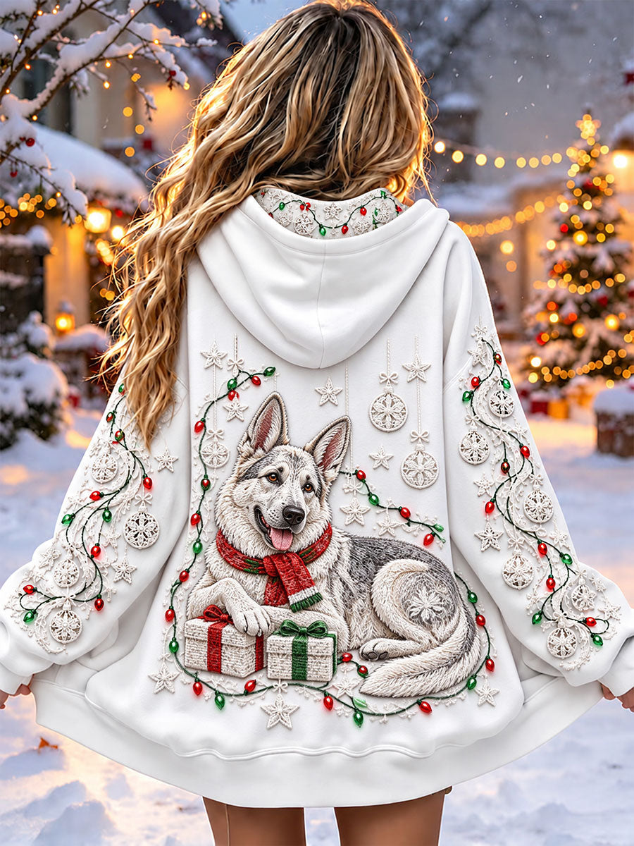 Women's Christmas German Shepherd Print Jackets
